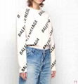 Balenciaga Logo Knit All-over Sweater In Beige Black men logo sweaters women