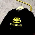 Balenciaga BB Logo Hoodie men cotton sweatshirt blue