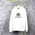 Balenciaga BB Logo Hoodie men cotton sweatshirt blue