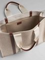 Chloe Woody Canvas Tote Bag Chloe Cotton Canvas & Shiny Calfskin With Woody