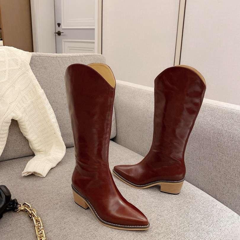 Isabel Marant leather Martin knee high boots Women fashion boots 