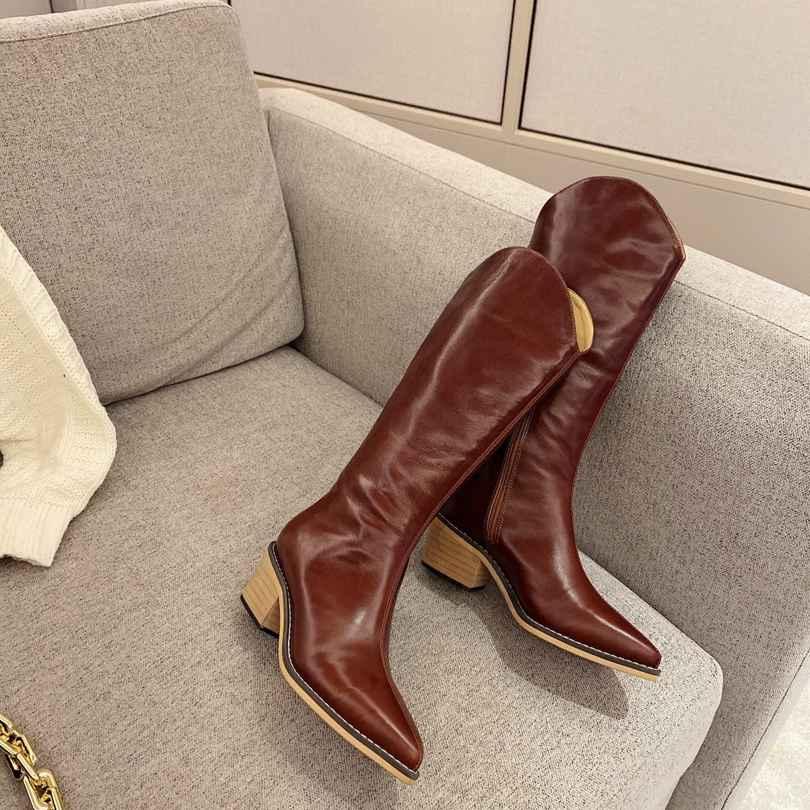 Isabel Marant leather Martin knee high boots Women fashion boots  2