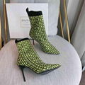 Balmain Skye logo detailed stretch knit ankle boots Balmain knit sock boots 6