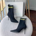 Balmain Skye logo detailed stretch knit ankle boots Balmain knit sock boots 15