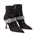            Kaza 90mm suede ankle boots Ladies crystal-embellished buckle boots 12