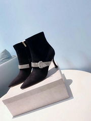 Kaza 90mm suede ankle boots Ladies crystal-embellished buckle boots