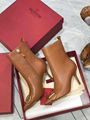           Garavani VLOGO pointed toe ankle boots Ladies leather heel boots 11