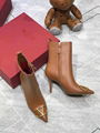           Garavani VLOGO pointed toe ankle boots Ladies leather heel boots 9