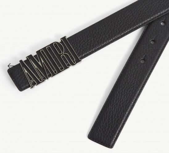 AMIRI logo-plaque leather belt AMIRI BLACK ENAMEL BUCKLE BELT BLACK