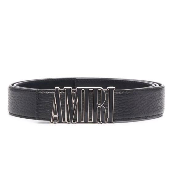 AMIRI logo-plaque leather belt AMIRI BLACK ENAMEL BUCKLE BELT BLACK 2