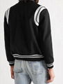 SAINT LAURENT Teddy Leather-Trimmed Virgin Wool Blend Bomber Jacket     Baseball 2