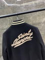 SAINT LAURENT logo print bomber jacket Ysl wool cotton blend logo-print bomber 