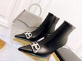 Balenciaga logo leather High Heel Boots Ladies ankle boots