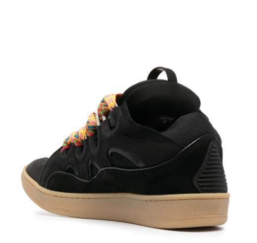 Lanvin Curb Lace-Up Skate Sneakers Lanvin leather and suede shoes 4