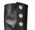 BALMAIN Nelly embellished textured-leather knee boots Women Nelly Logo Heel Boot