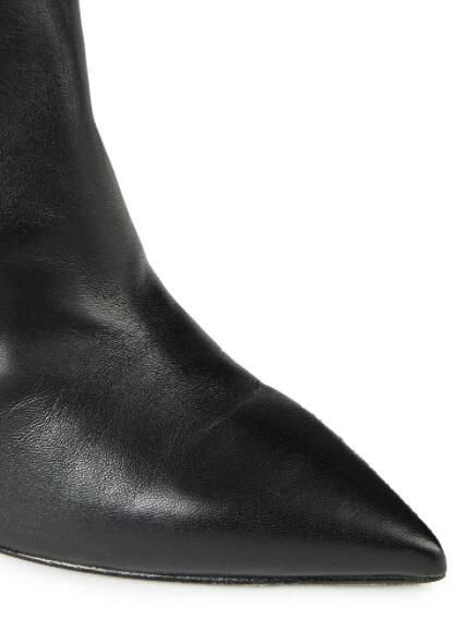 BALMAIN Nelly embellished textured-leather knee boots Women Nelly Logo Heel Boot 4