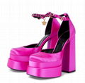 VERSACE Medusa Aevitas 155mm Platform Pumps In Deep Fuchsia Ladies ankle pumps 