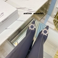 Amina Muaddi Satin Bow over knee Heel boots 7
