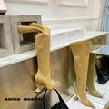 Amina Muaddi Satin Bow over knee Heel boots