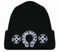 CHROME HEARTS Black Horseshoe-Logo Beanie Hat Fashion Men Knit hat