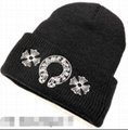 CHROME HEARTS Black Horseshoe-Logo Beanie Hat Fashion Men Knit hat 5