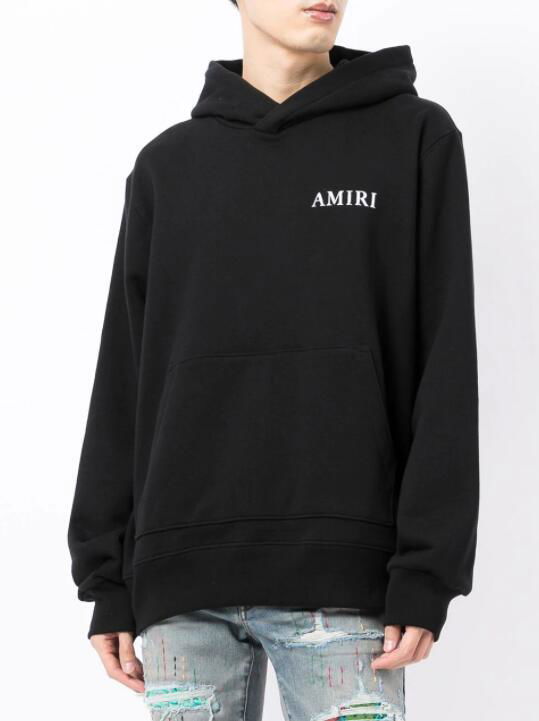 AMIRI cherub-print logo hoodie Men AMIRI black hood with angel  2