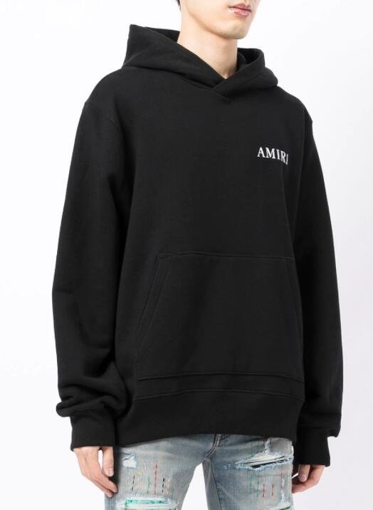 AMIRI cherub-print logo hoodie Men AMIRI black hood with angel  3