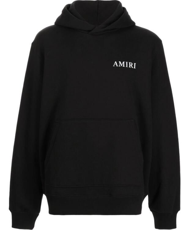 AMIRI cherub-print logo hoodie Men AMIRI black hood with angel  4