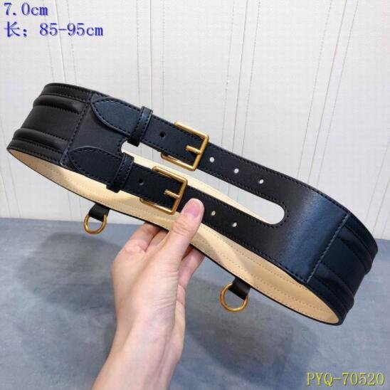Alexander McQueen Leather Waist Belt double McQueen buckle belt 7 cm width belt