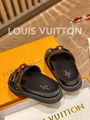 LV SUNSET FLAT COMFORT MULE Louis Vuitton Monogram embossed platform flat