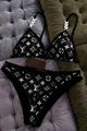 Louis Vuitton Black White Lv Monogram Two-piece Swimsuit Bikini LV cheap bikinis