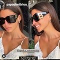          B Motif Square Frame Sunglasses in Black Women oversized sunglasses  9