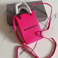 Balenciaga SHOPPING PHONE BAG ON STRAP Pink Women iphone Holder Mini bag