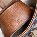 Gucci Jackie 1961 mini shoulder bag GG jacquard denim Brown leather trim bag 