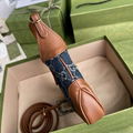 Gucci Jackie 1961 mini shoulder bag GG jacquard denim Brown leather trim bag 