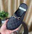 Gucci Men's slipper with Horsebit in beige and ebony GG Supreme slipper for men