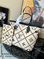 Louis Vuitton Neverfull MM Monogram Empreinte Leather Handbags LV Tote Bag 