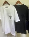 Prada Logo Detailed Crewneck T-Shirt Men cotton tee for sale 