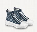                   QUAD TRAINER BOOTS     onogram denim Lace up shoes  3