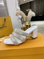 LOUIS VUITTON APPEAL MULES LV Monogram Flowers Suede baby goat leather sandals