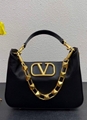 VALENTINO GARAVANI Stud Sign V-logo leather shoulder bag Women cross-body bag