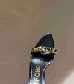 Tom Ford 105mm chain leather sandals Black Women Chain heel sandals 