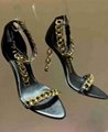 Tom Ford 105mm chain leather sandals Black Women Chain heel sandals  7