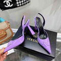 Versace Medusa Leather Sling-Back Pumps Medusa Slingback in purple 