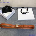 CELINE TRIOMPHE BELT IN SMOOTH CALFSKIN BLACK WOMEN SMALL BELTS