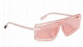       73mm Flat Top Shield Sunglasses In Matte Pink Violet       Shield sunglass 2