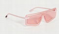       73mm Flat Top Shield Sunglasses In Matte Pink Violet       Shield sunglass 5