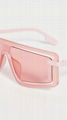       73mm Flat Top Shield Sunglasses In Matte Pink Violet       Shield sunglass 7