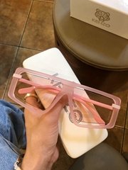      73mm Flat Top Shield Sunglasses In Matte Pink Violet       Shield sunglass