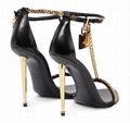 TOM FORD Padlock leather Heeled Sandals Tom ford chain ankle sandals